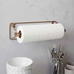 West Elm brass wire paper towel holder